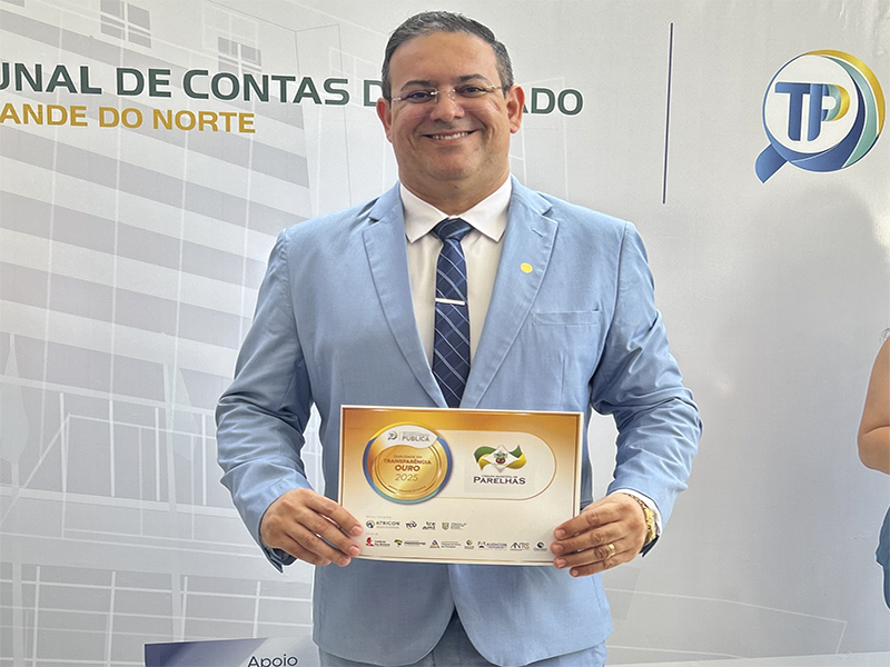 Câmara Municipal de Parelhas recebe Selo Ouro de Transparência